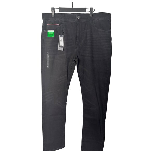 Tommy Hilfiger 36x32 Mens Stretch Slim Fit Jeans Black NWT - Picture 1 of 16
